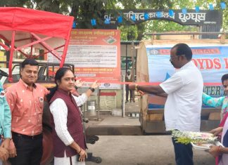 लॉयड्स इन्फिनाइट फाऊंडेशनकडून घुग्घूस नगरपरिषद क्षेत्रात पाणी टँकरचे लोकार्पण; पाणीपुरवठा उपक्रमाला सुरुवात