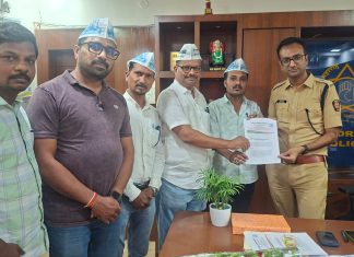 चंद्रपूर नागपूर रोडवरील वाढत्या अपघातांप्रकरणी आम आदमी पक्षाने पोलीस अधीक्षकांना सादर केले निवेदन