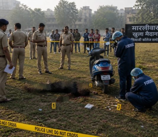 शिवाजी कॉलेज च्या समोरील प्रांगणात सापडला तरुणाचा मृतदेह